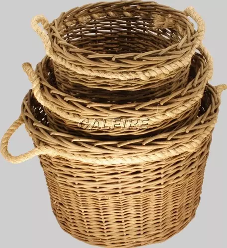 Round Willow Log Baskets